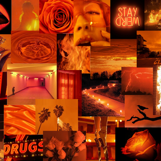 Orange computer aesthetic wallpaper