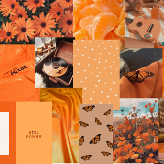 Orange computer aesthetic wallpaper