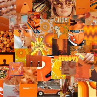 Orange computer aesthetic wallpaper