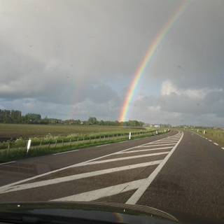 Spring rainbow road wallpaper