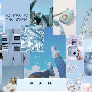 Sky blue collage wallpaper