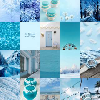 Sky blue collage wallpaper