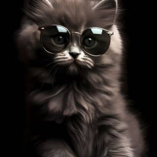 Dark grey cat wallpaper