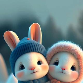 Cute bunny cartoon wallpaper