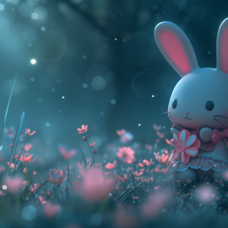 Cute bunny cartoon wallpaper