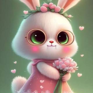 Cute bunny cartoon wallpaper
