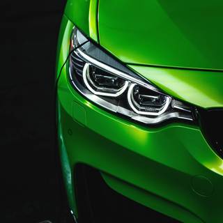 Green car 4k wallpaper