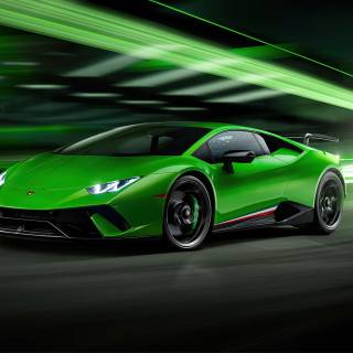 Green car 4k wallpaper