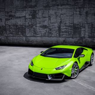 Green car 4k wallpaper