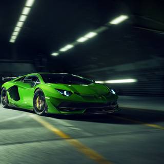 Green car 4k wallpaper