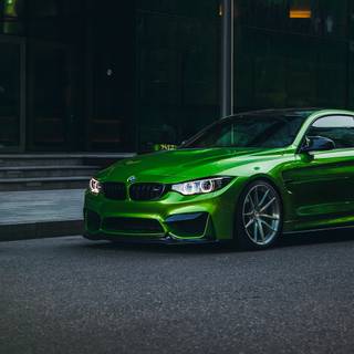 Green car 4k wallpaper