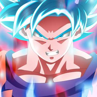 SS Blue Goku phone wallpaper