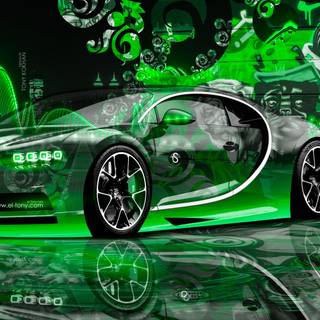 Green car 4k wallpaper