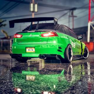 Green car 4k wallpaper