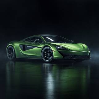 Green car 4k wallpaper