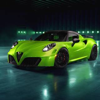 Green car 4k wallpaper