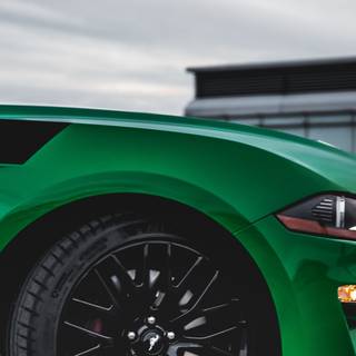 Green car 4k wallpaper