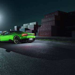 Green car 4k wallpaper