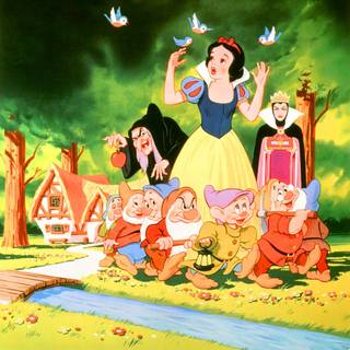Snow White and Seven Dwarfs 4k wallpaper