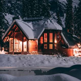 Night snow 4k wallpaper