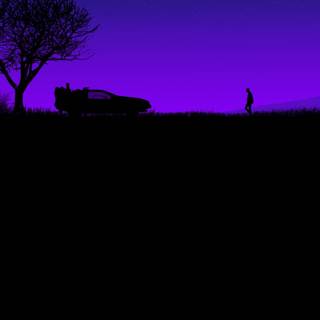 Purple and black sunset wallpaper