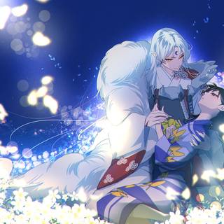 Sesshomaru and Rin Yashahime desktop wallpaper