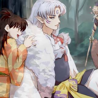 Sesshomaru and Rin Yashahime desktop wallpaper