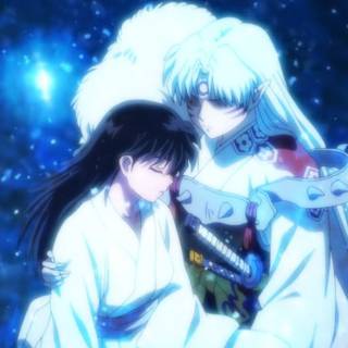 Sesshomaru and Rin Yashahime desktop wallpaper
