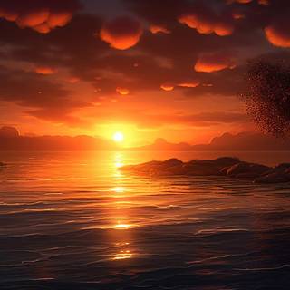 Aesthetic sunset computer wallpaper