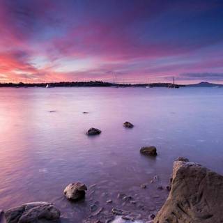 Aesthetic sunset computer wallpaper