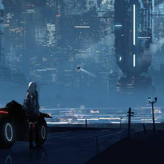 Cyber anime deskop wallpaper