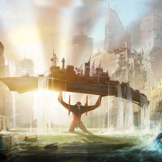 Anime city destruction wallpaper