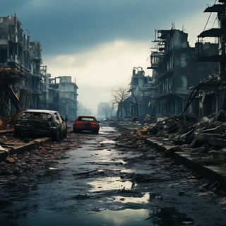 Anime city destruction wallpaper