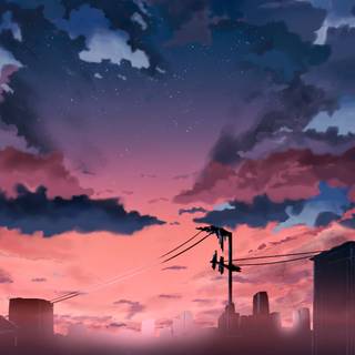 Anime sunset 4k PC wallpaper