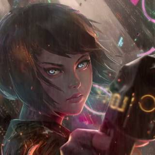 Cyber anime deskop wallpaper