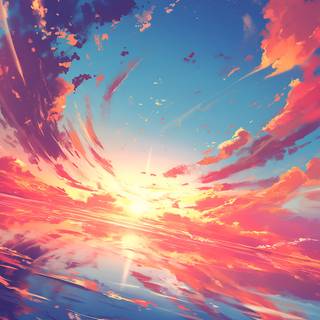 Cat sunset wallpaper