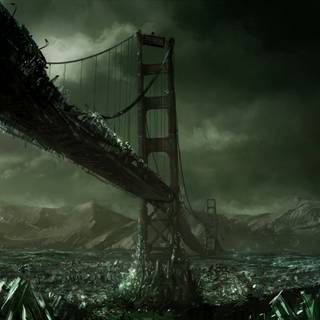 Anime city destruction wallpaper