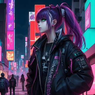 Cyber anime deskop wallpaper