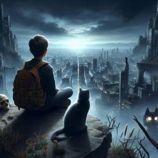 Anime city destruction wallpaper