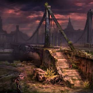 Anime city destruction wallpaper