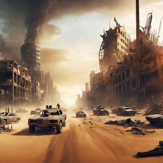 Anime city destruction wallpaper