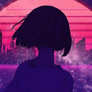 Anime sunset 4k PC wallpaper