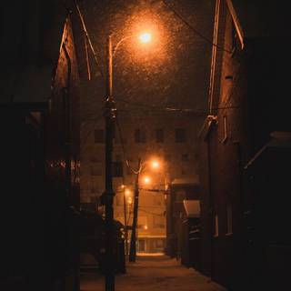 Dark street winter wallpaper