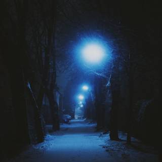 Dark street winter wallpaper