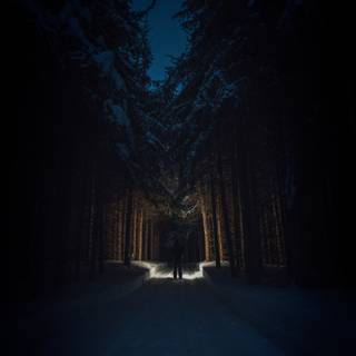 Dark street winter wallpaper
