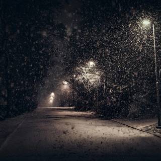 Dark street winter wallpaper