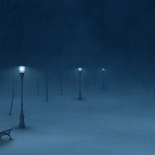 Dark street winter wallpaper