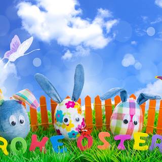 Easter and butterflies wallpaper