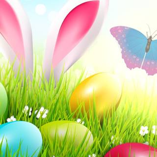 Easter and butterflies wallpaper