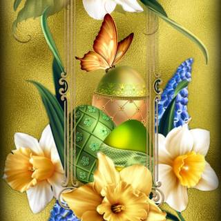 Easter and butterflies wallpaper